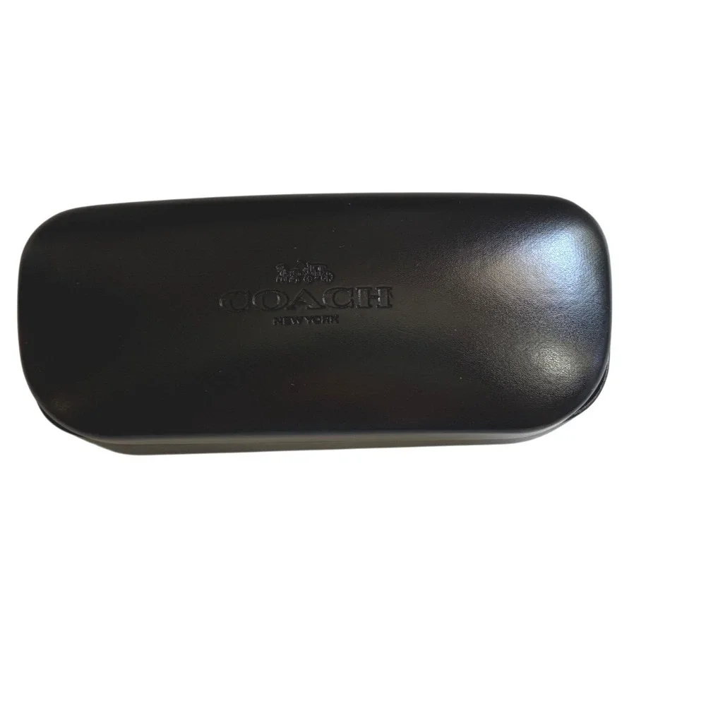 Coach New York Black Hard Shell Clamshell Eyewear Case with Cleaning Cloth